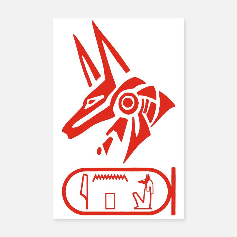 Dieu Anubis (rouge) Poster 20 x 30 cm