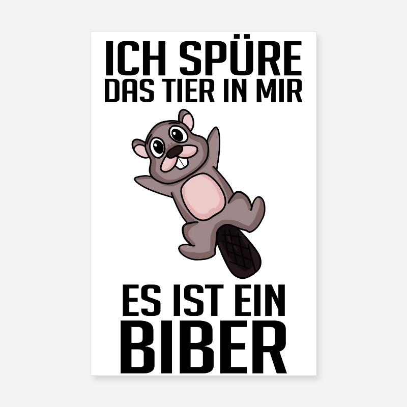 Biber Nagetier Zoo Geschenk Poster 20x30 cm
