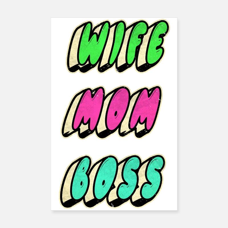 Ehefrau Mama Chefin Poster 20x30 cm
