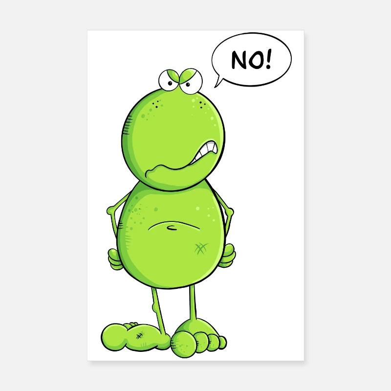 Funny No Frog I No Nö Statement Poster 8" x 12" (20x30 cm)