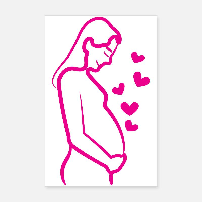 Babybauch Mutter Schwanger Schwangerschaft Herz Poster 20x30 cm