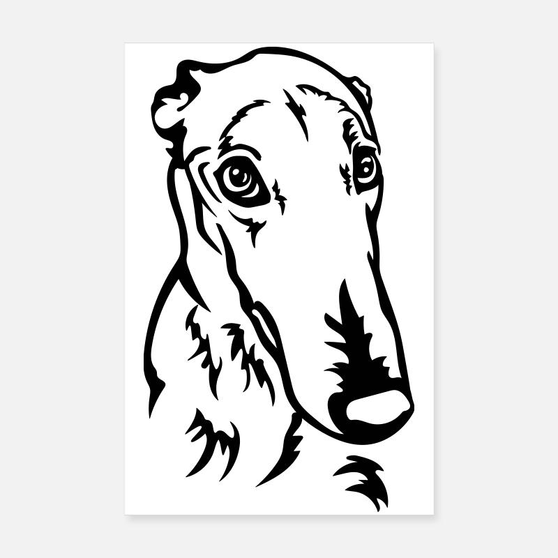 Greyhound Kopf Poster 20x30 cm
