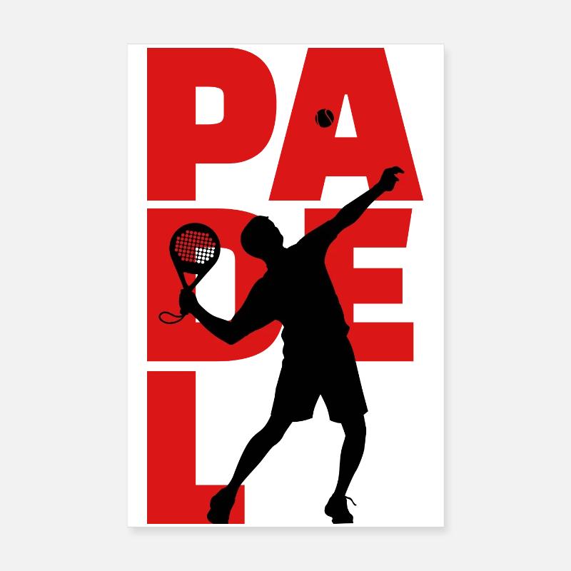 Schläger Spieler Ball Spruch Padel Freizeit Poster 20x30 cm