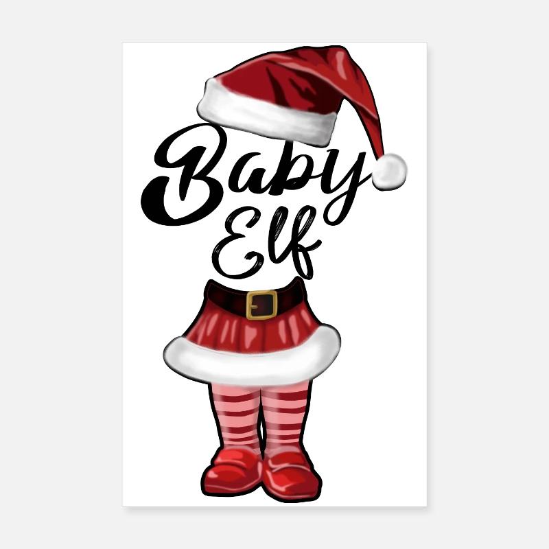 Bébé Elfe – Douce Conception de Noël Poster 20 x 30 cm