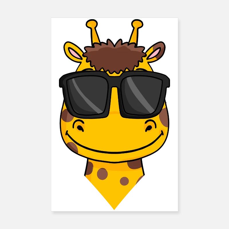 Giraffe with glasses Poster 8" x 12" (20x30 cm)
