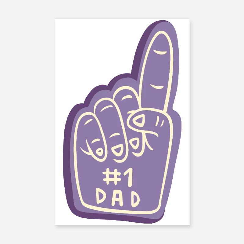 #1 Dad based on design - Poster 8" x 12" (20x30 cm) - white