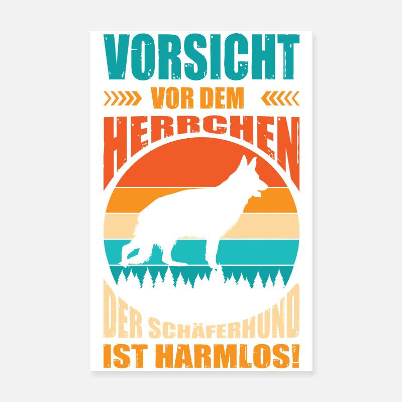 Schäferhund Geschenke Hund Herrchen Gassi Poster 20x30 cm