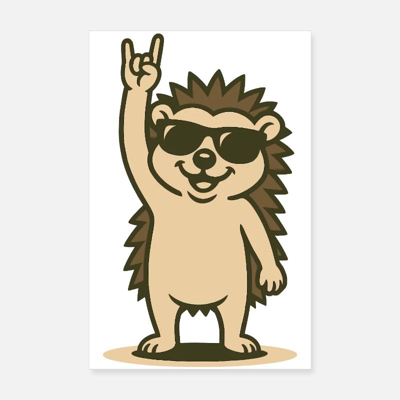 Rock’n’Roll Hérisson Bébé Poster 20 x 30 cm