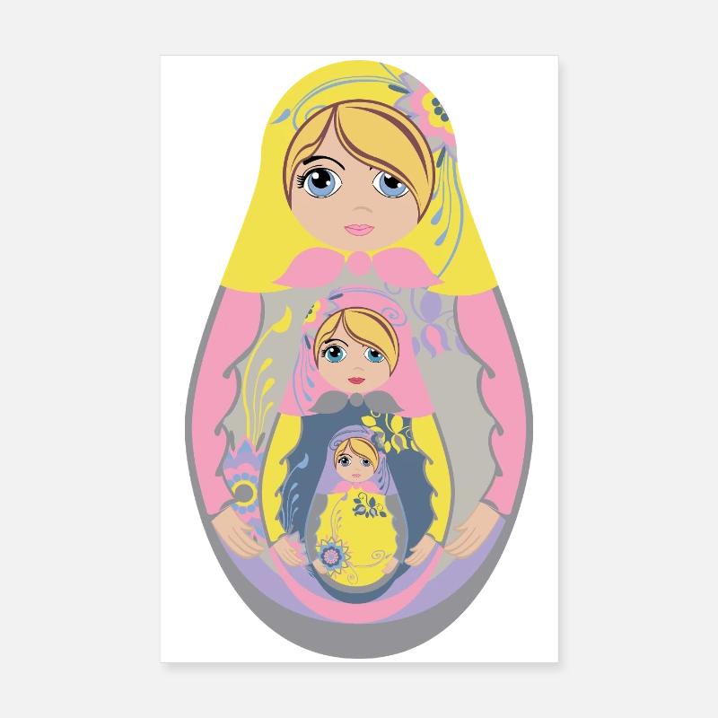Nesting Matryoshka Doll Design Poster 8" x 12" (20x30 cm)