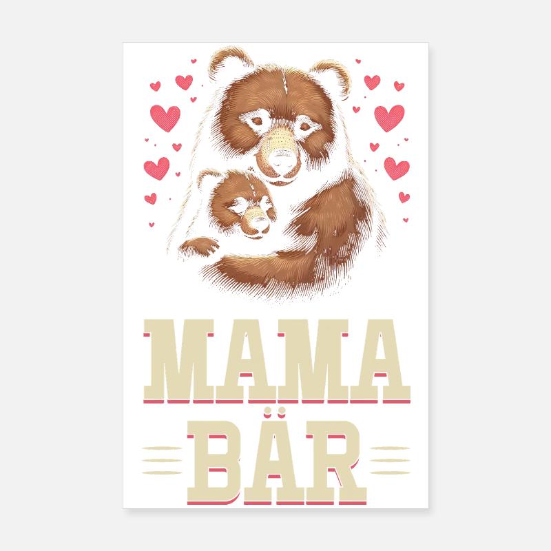 Mama Bär Muttertag Mutter Elternteil Mama Bear Poster 20x30 cm