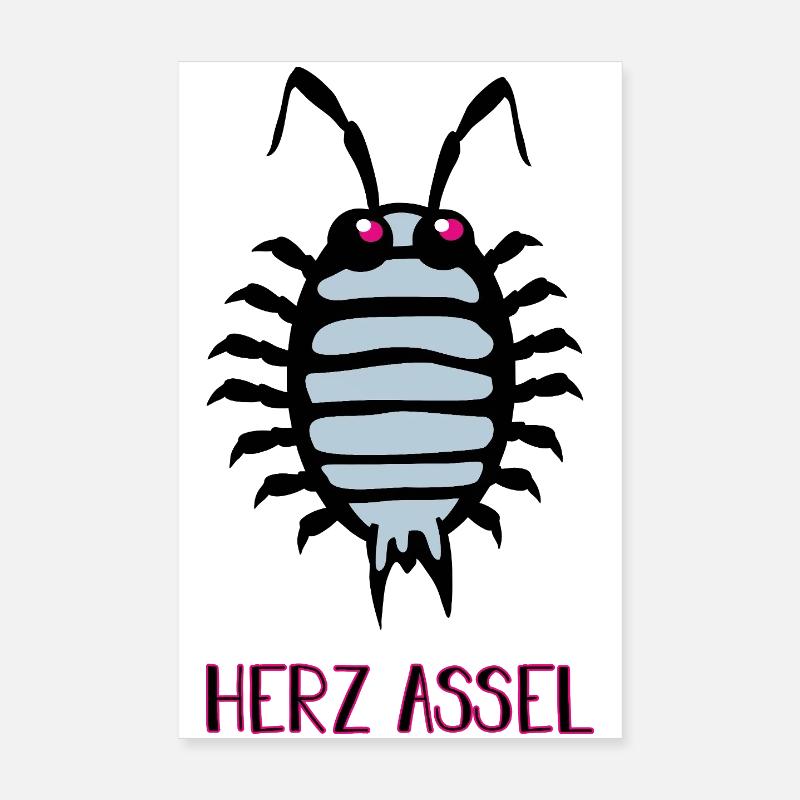 Assel - Poster 20x30 cm - Weiß