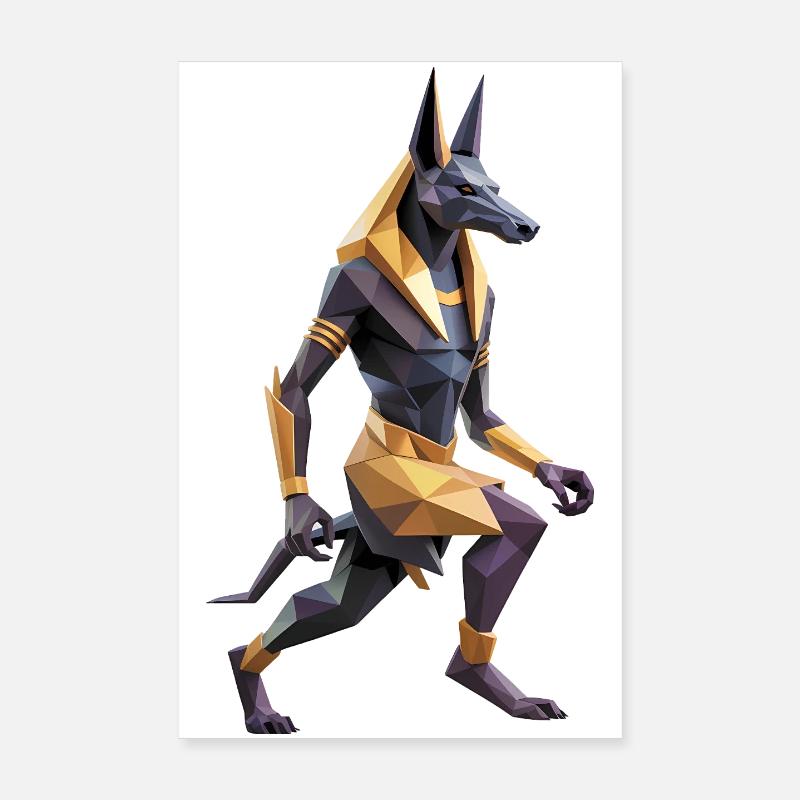 Anubis - Cool Low Poly Logo Poster 20 x 30 cm