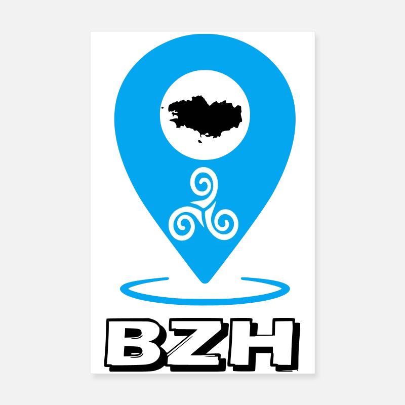 Triskel Breizh Blau Poster 20x30 cm