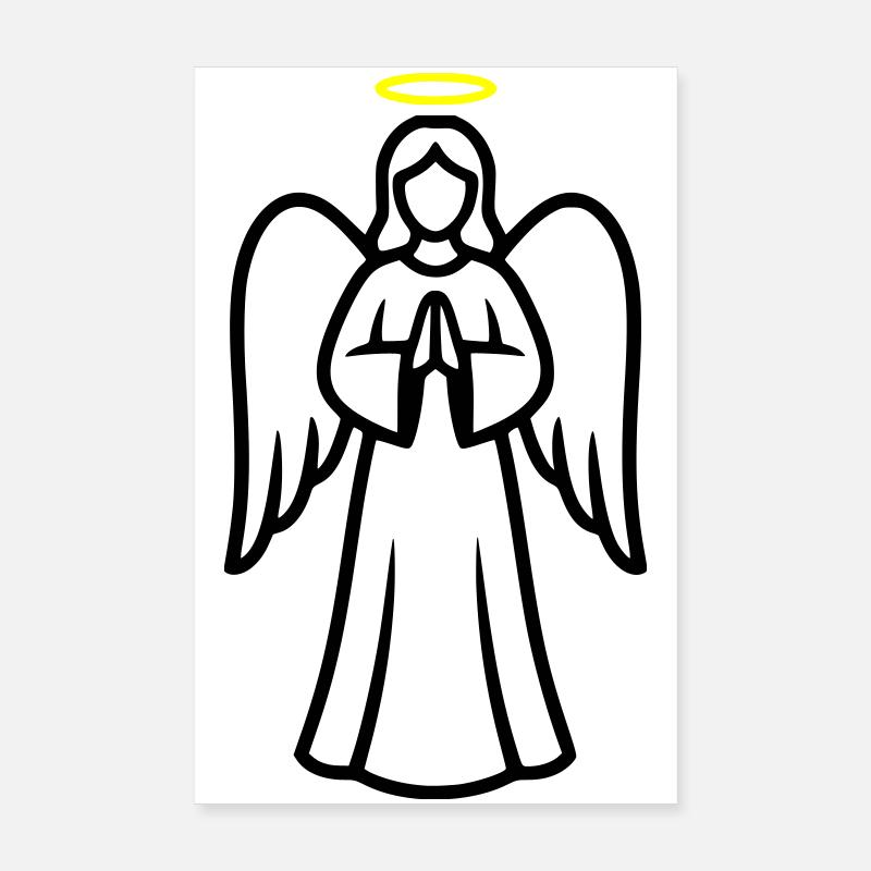 Engel-engelsfluegel-silhouette-einfach-1 Poster 20x30 cm