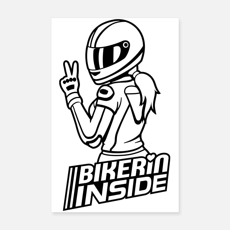 Biker inside (colors can be changed) Poster 8" x 12" (20x30 cm)