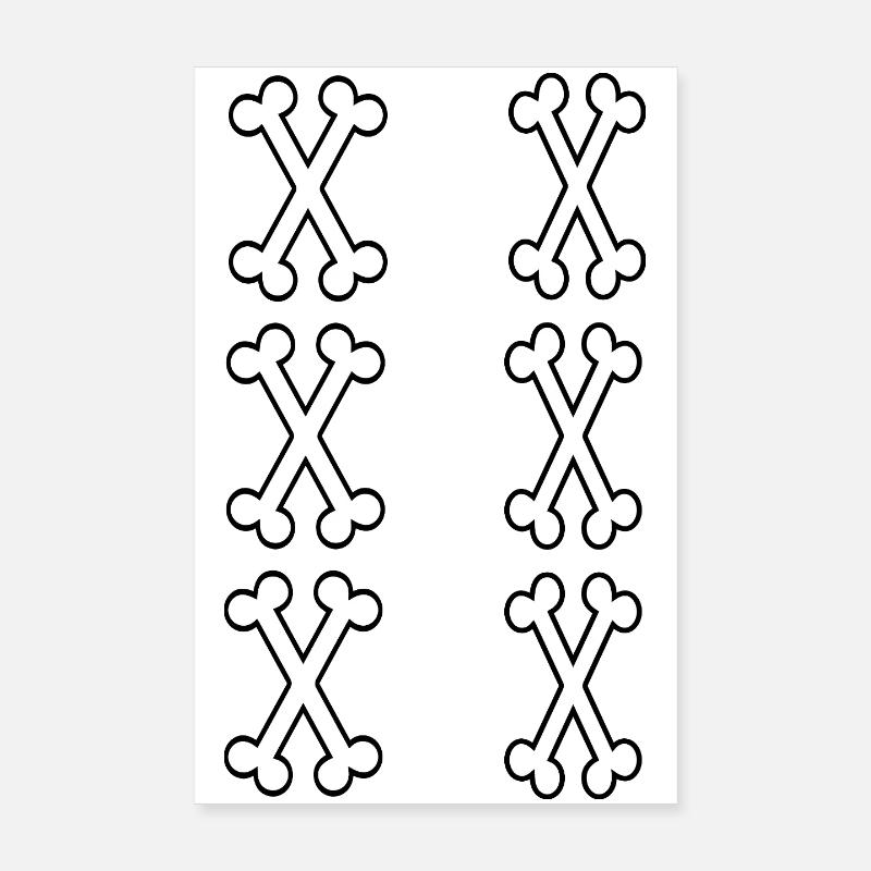 Zahl 11 Knochen Poster 20x30 cm