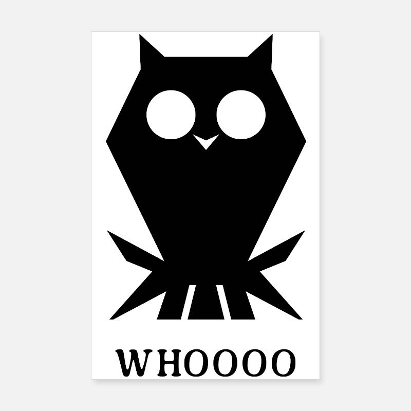 Hibou « Whoooo » – Dessin d’animaux drôles Poster 20 x 30 cm