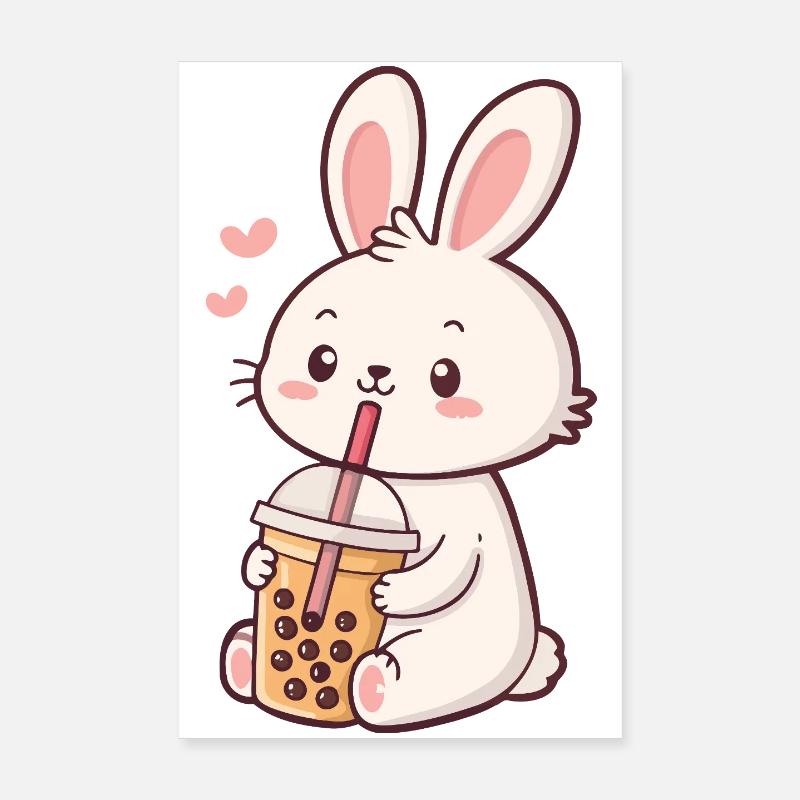 Lapin Bubble Tea Pastel Poster 20 x 30 cm