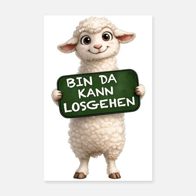 Brave Lamb Shield Motif Poster 8" x 12" (20x30 cm)