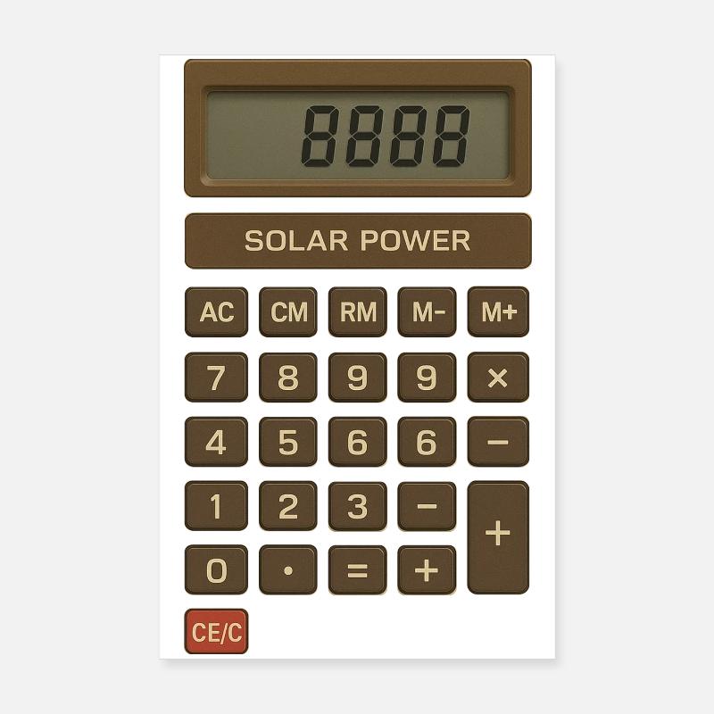 Solar Power Calculator Retro Poster 8" x 12" (20x30 cm)