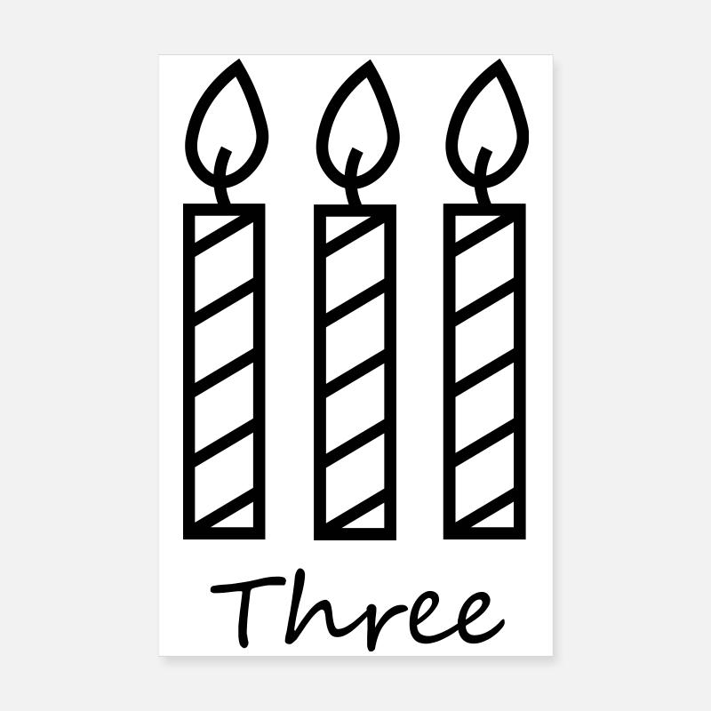 Three candles Poster 8" x 12" (20x30 cm)