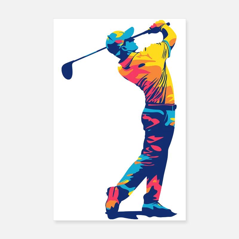 Golfeurs dans le swing Poster 20 x 30 cm
