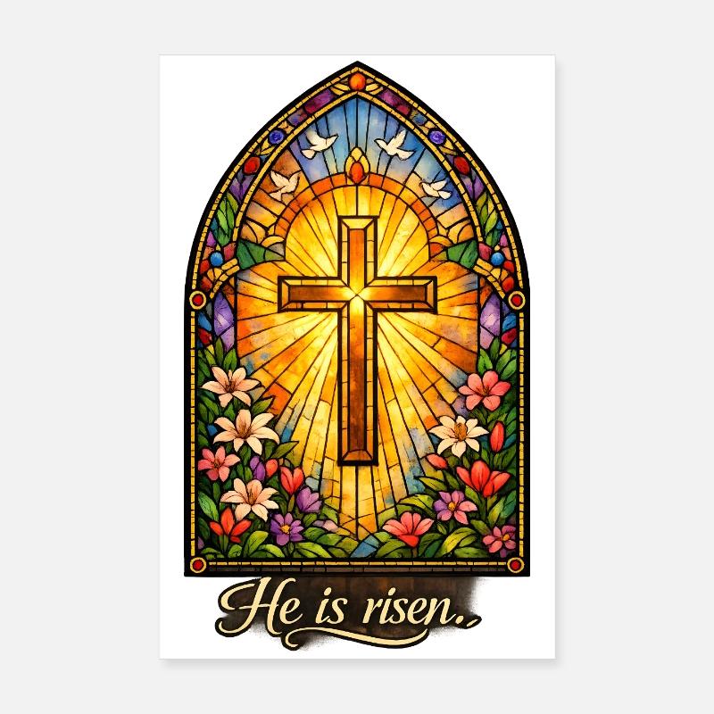 Resurrection He is Risen Easter Jesus Poster 8" x 12" (20x30 cm)