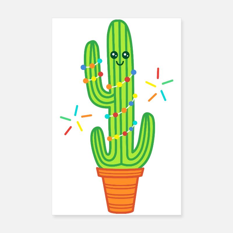 Mignonne bande dessinée Cactus Green Poster 20 x 30 cm