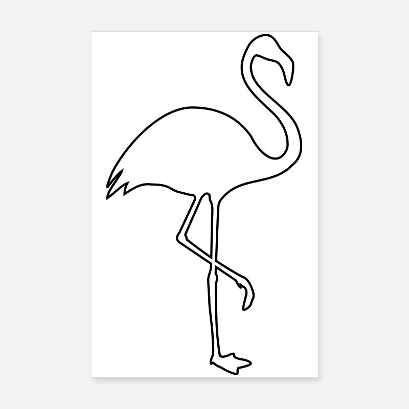Flamingo silhouette été soleil plage Poster 20 x 30 cm