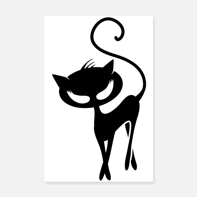schwarze Katze Poster 20x30 cm