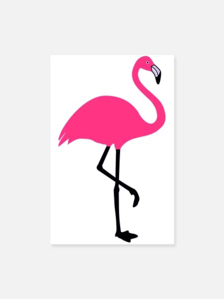 Flamingo Sommer Sonne Strand - Poster 20x30 cm - Weiß - Vorne