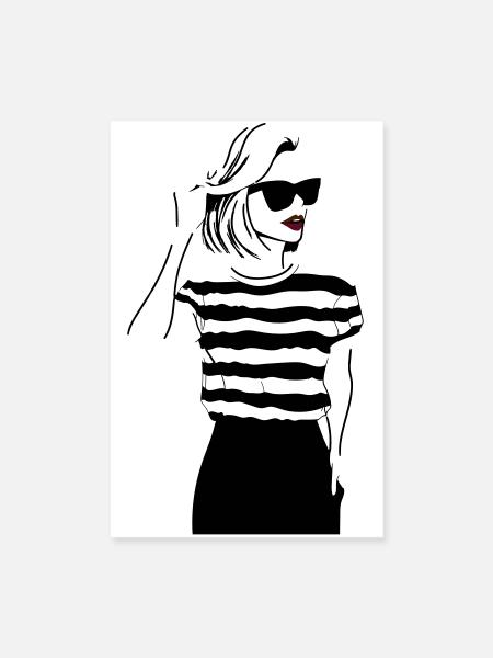 Kiss of the Night Lip Accent - Poster 8" x 12" (20x30 cm) - white - Front