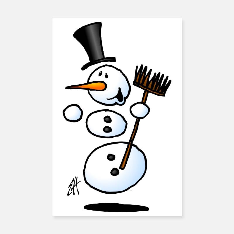 Dancing snowman - Poster 8" x 12" (20x30 cm) - white