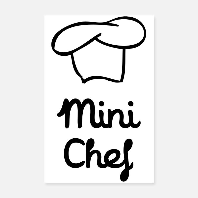 Chef - Cuisine - Poster 20 x 30 cm - blanc