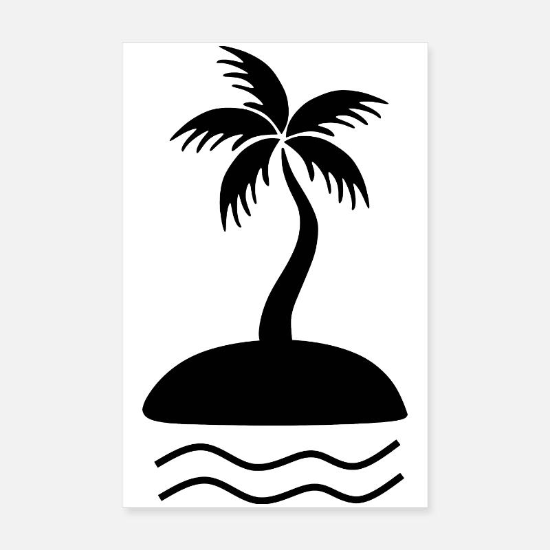Palm Tree Black Poster 8" x 12" (20x30 cm)