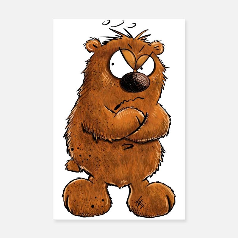 Muffeliger Brauner Bär I nö no Statement Poster 20 x 30 cm