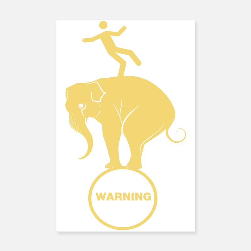 L’éléphant et le ballanging humain Poster 20 x 30 cm