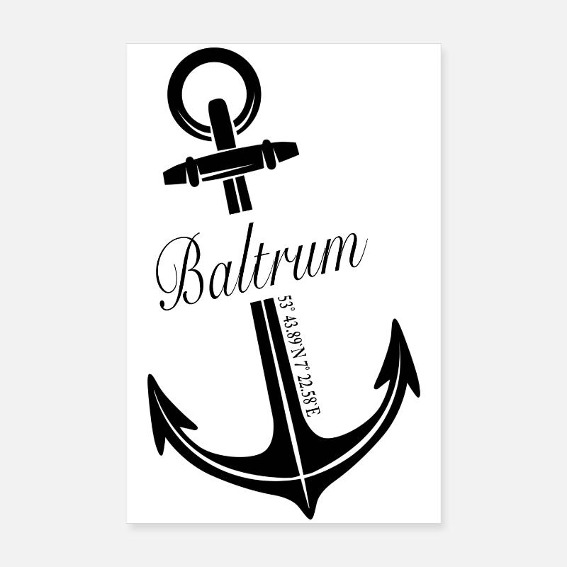 Baltrum - Poster 20x30 cm - Weiß