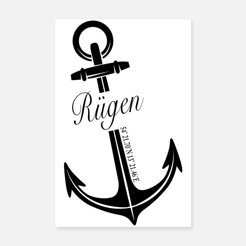 Rügen - Poster 20x30 cm - Weiß