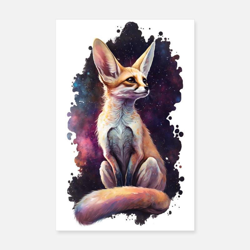 Fennek Fuchs avec Galaxy Poster 20 x 30 cm