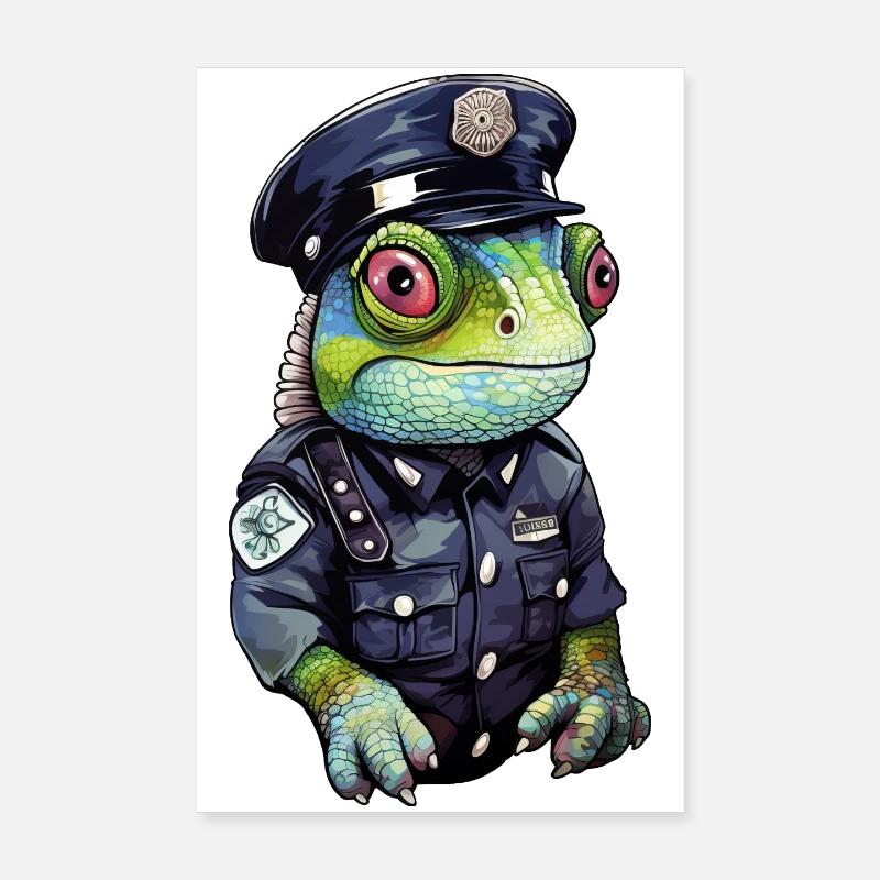 Policière caméléon Poster 20 x 30 cm