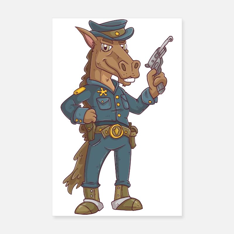 Polizei Pferd Poster 20x30 cm
