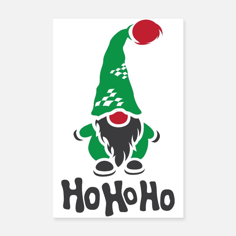 hohoho gnome christmas icon icon graphic Poster 8" x 12" (20x30 cm)