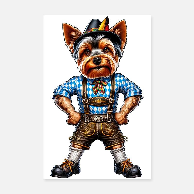 Chien Yorkshire Terrier Bayern Poster 20 x 30 cm