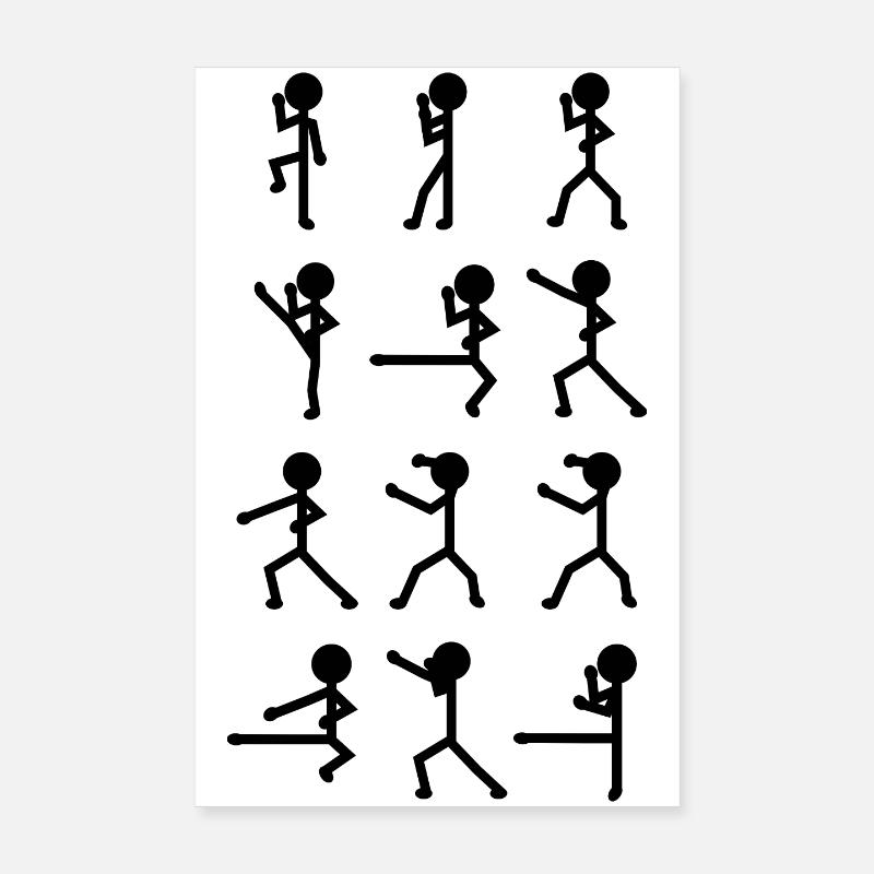 Figurine bâton karatéka Poster 20 x 30 cm