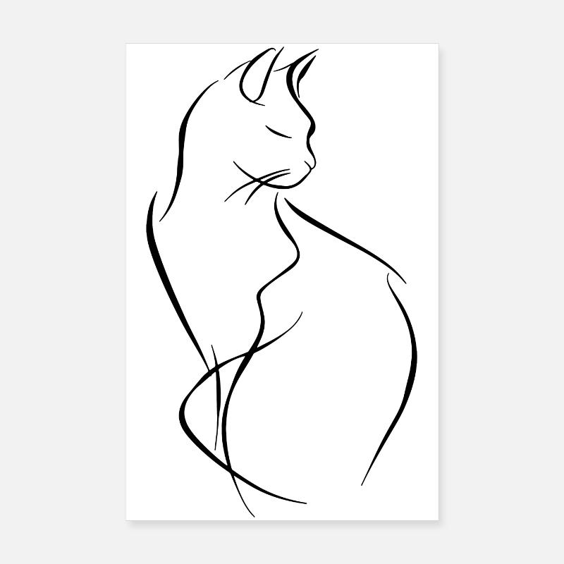 Dessin de chat Poster 20 x 30 cm