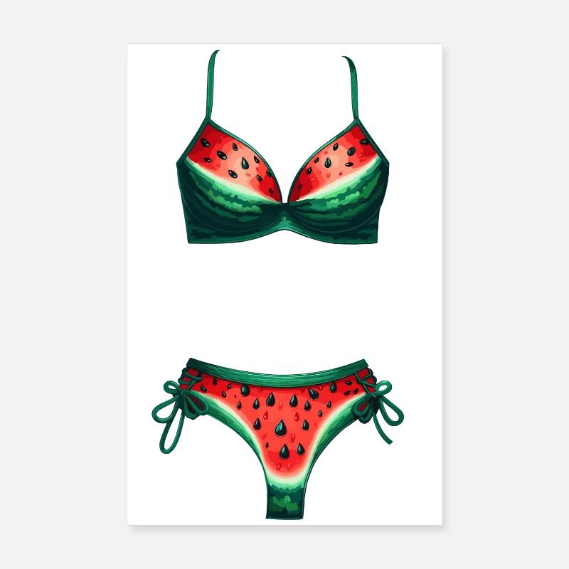 Watermelon Bikini Shirt Watermelon Gift Poster 8" x 12" (20x30 cm)