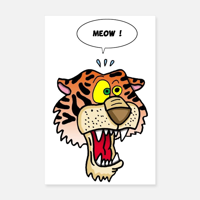 Tiger meowing Poster 8" x 12" (20x30 cm)