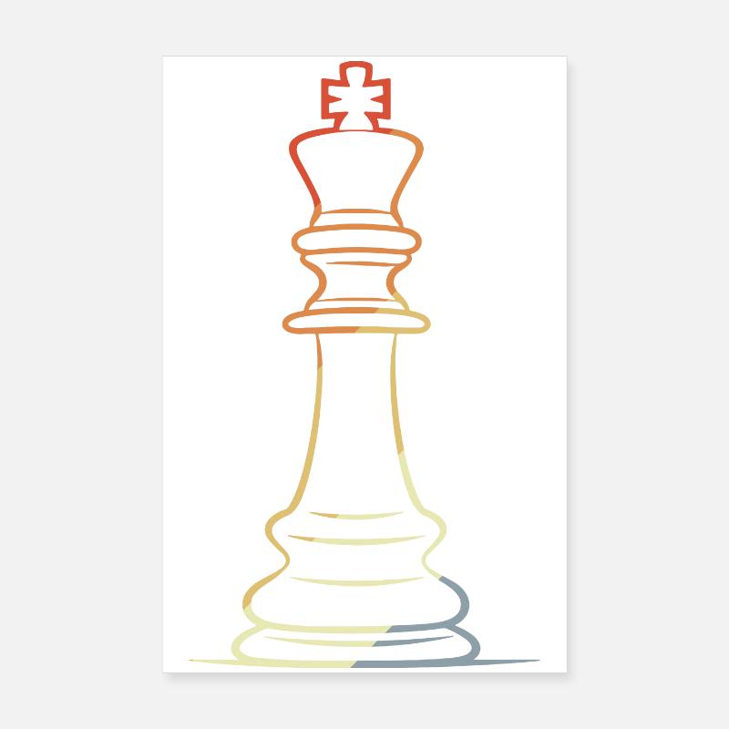 Chess Piece Line Art Poster 8" x 12" (20x30 cm)