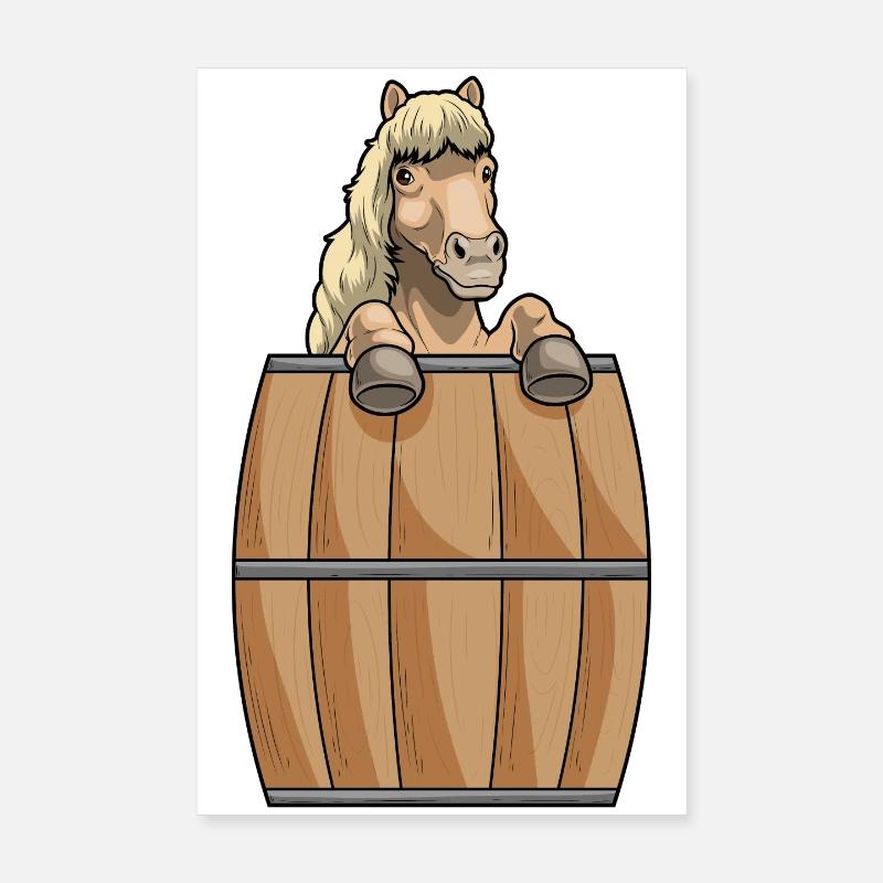 Pferd Fass Poster 20x30 cm